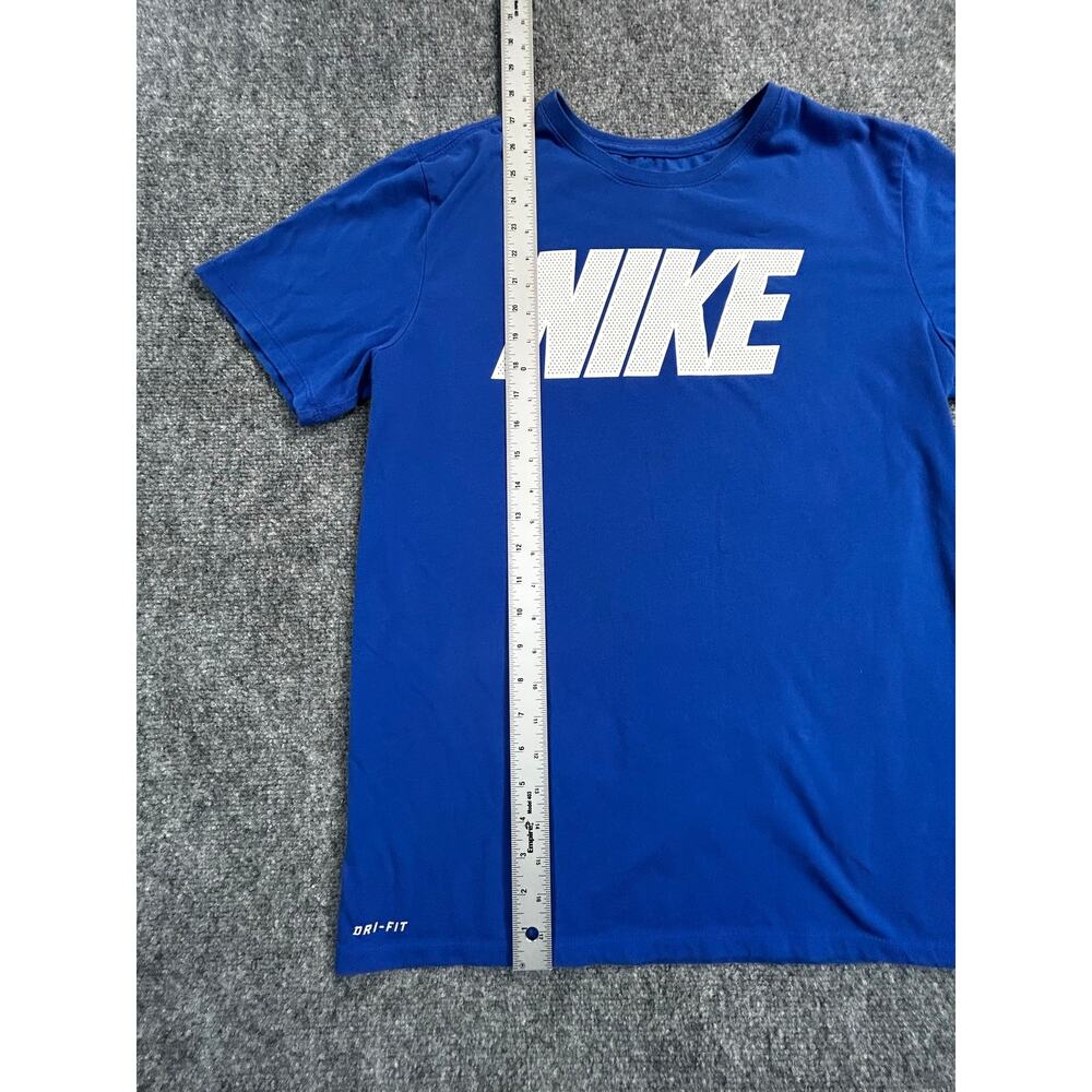 Nike Dri-FIT Logo Graphic T-Shirt Men's Large Blue Athletic Training Gym Tee - Picture 6 of 7